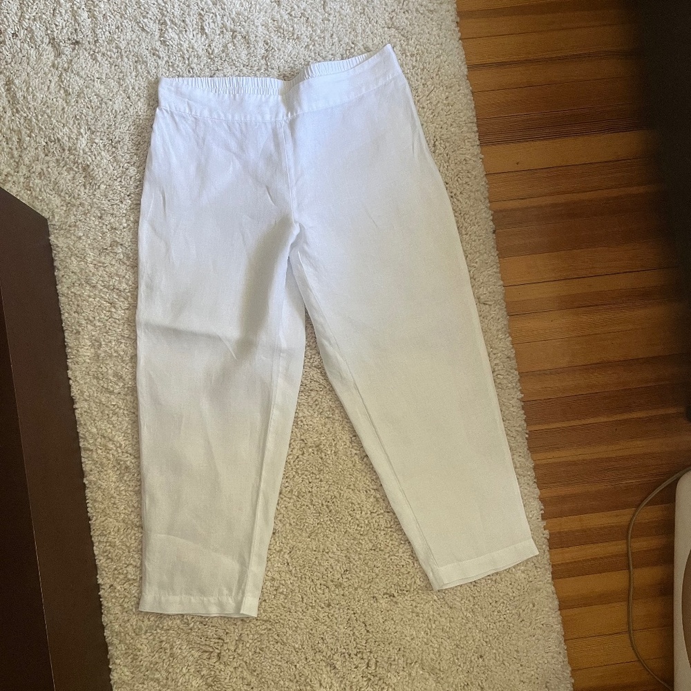 Eileen Fisher Relaxed Taper Organic Linen Ankle Pant